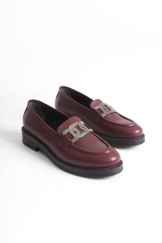 Mubiano Collection Kadın Deri Babet Bordo -MCSDD033-BRD - 7