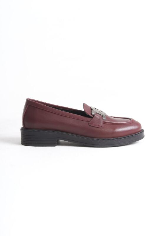 Mubiano Collection Kadın Deri Babet Bordo -MCSDD033-BRD - 9