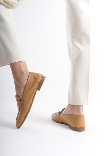 Mubiano Collection Kadın Deri Loafer & Babet Camel -MCMNG12103-CML - 9