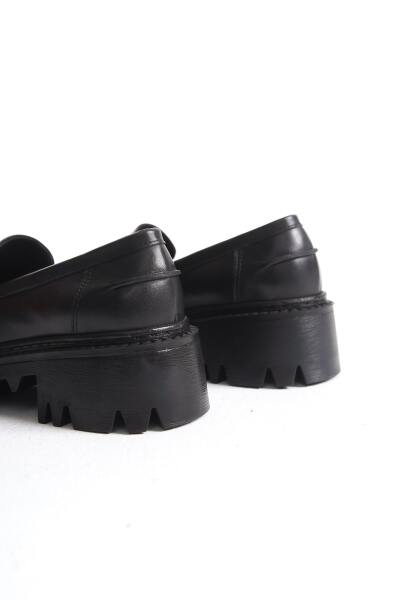 Mubiano Collection Kadın Kalın Taban Deri Loafer Siyah - MCGVND1013 - S - 6