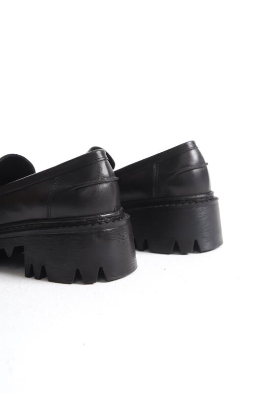 Mubiano Collection Kadın Kalın Taban Deri Loafer Siyah - MCGVND1013 - S - 18