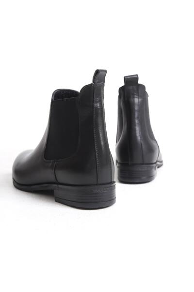 Mubiano Collection Kadın Lastik Detaylı Kısa Deri Bot&Bootie Siyah - MCSDT036 - S - 7