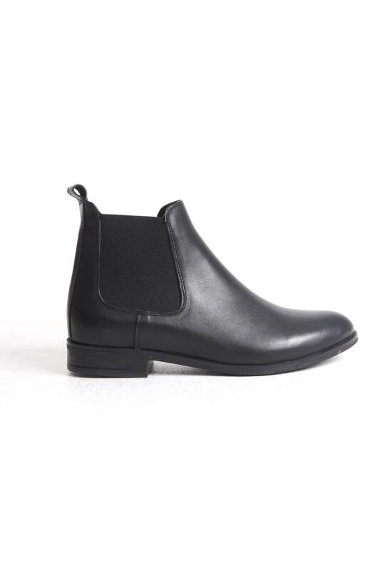 Mubiano Collection Kadın Lastik Detaylı Kısa Deri Bot&Bootie Siyah - MCSDT036 - S - 8