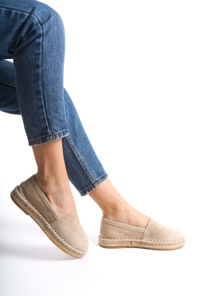 Mubiano Collection Kadın Süet Espadril Babet Bej -MCSVT23TMS002-BJ - 8