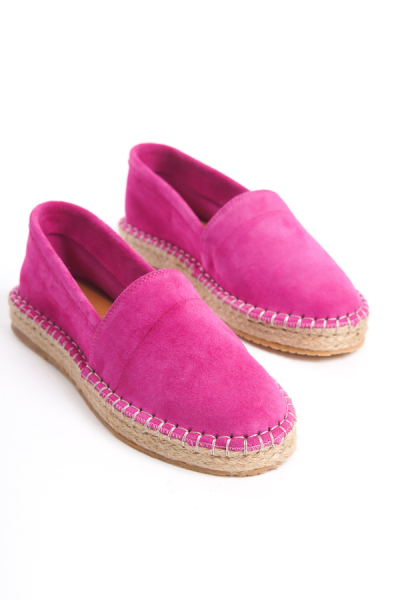 Mubiano Collection Kadın Süet Espadril Babet Fuşya -MCSVT23TMS002-FS 