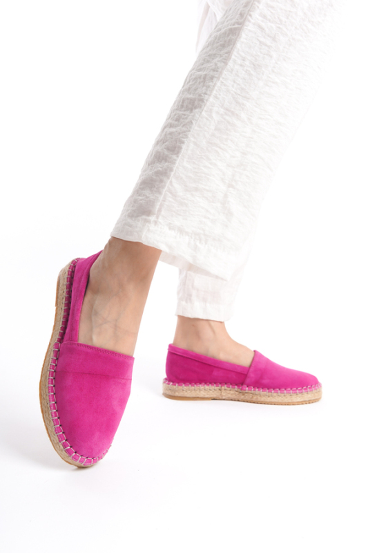 Mubiano Collection Kadın Süet Espadril Babet Fuşya -MCSVT23TMS002-FS - 2