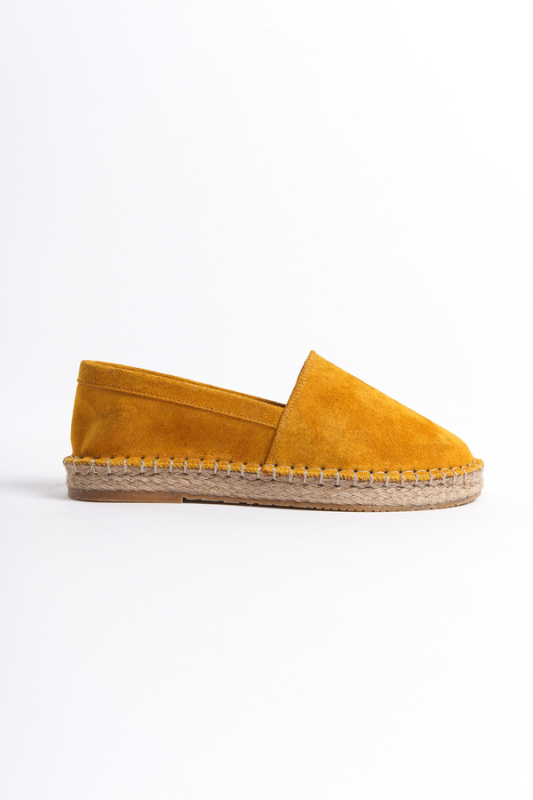 Mubiano Collection Kadın Süet Espadril Babet Hardal -MCSVT23TMS002-HRD - 6