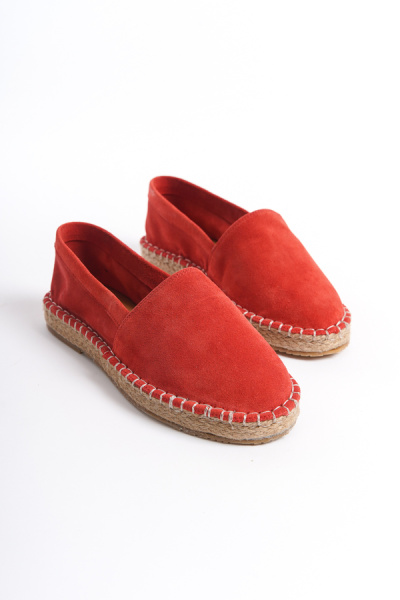 Mubiano Collection Kadın Süet Espadril Babet Mercan -MCSVT23TMS002-MRC 