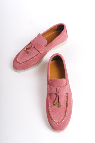 Mubiano Collection Kadın Süet Loafer & Babet Mercan -MCKRY1410-MRC 