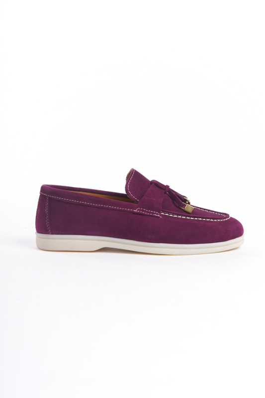 Mubiano Collection Kadın Süet Loafer & Babet Mürdüm -MCKRY1410-MRD - 10