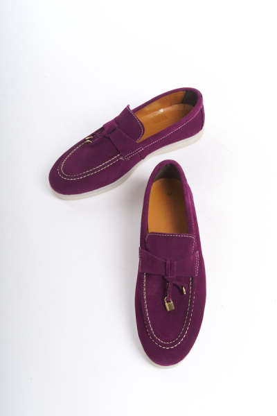 Mubiano Collection Kadın Süet Loafer & Babet Mürdüm -MCKRY1410-MRD - 11