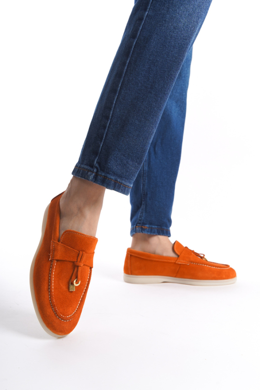 Mubiano Collection Kadın Süet Loafer & Babet Oranj -MCKRY1410-ORJ - 1