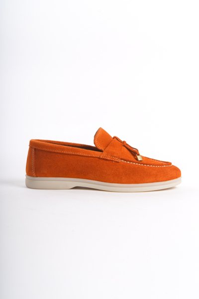 Mubiano Collection Kadın Süet Loafer & Babet Oranj -MCKRY1410-ORJ - 8