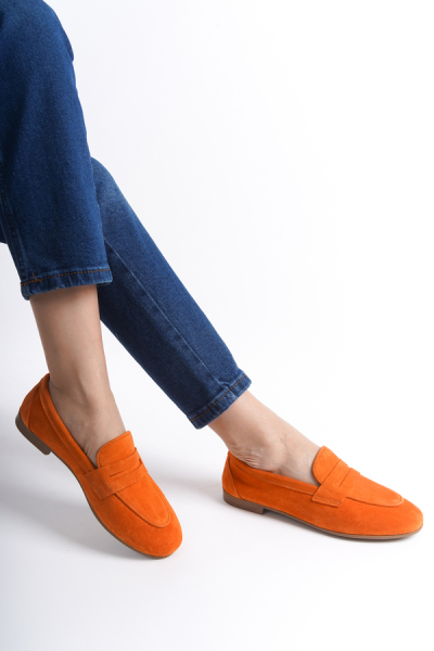 Mubiano Collection Kadın Süet Loafer & Babet Oranj -MCMNG2103-ORJ 