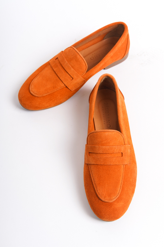 Mubiano Collection Kadın Süet Loafer & Babet Oranj -MCMNG2103-ORJ - 4