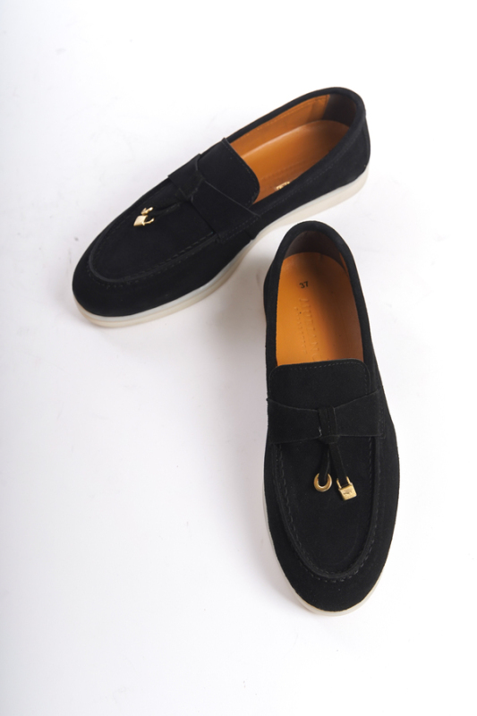 Mubiano Collection Kadın Süet Loafer & Babet Siyah -MCKRY1410-S - 9