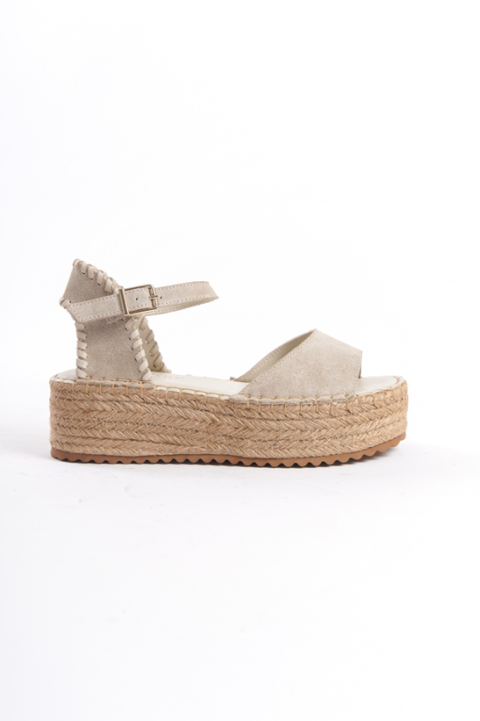 Mubiano Collection Kadın Süet Platform Espadril Bej -MCRGN290-BJ - 2