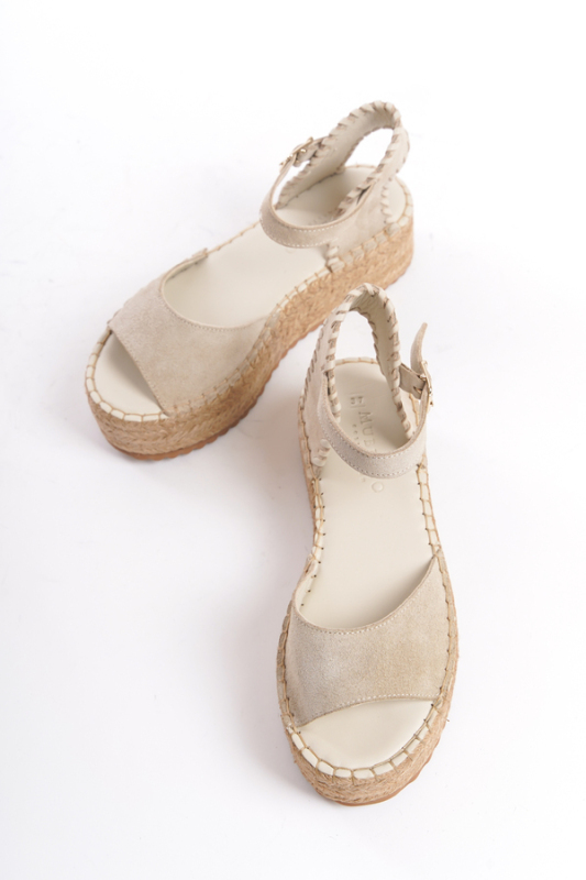 Mubiano Collection Kadın Süet Platform Espadril Bej -MCRGN290-BJ - 5