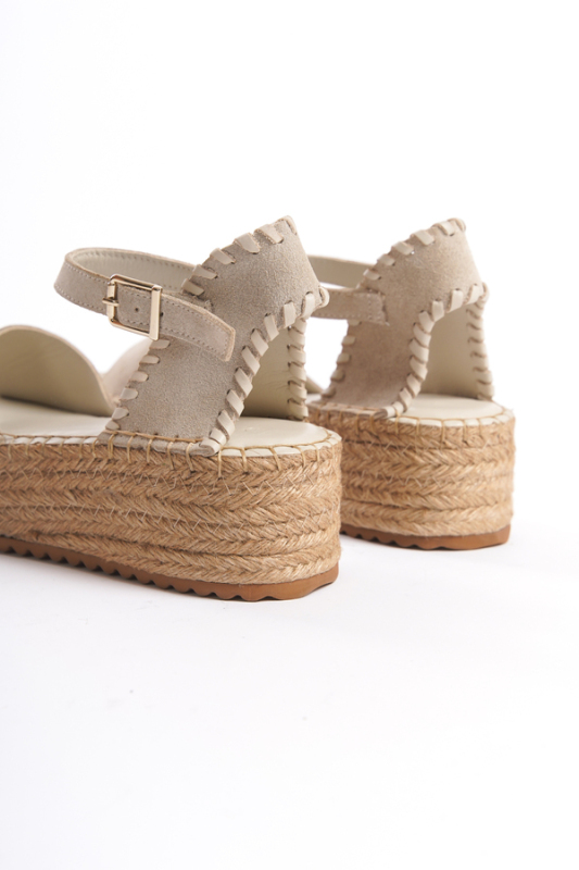 Mubiano Collection Kadın Süet Platform Espadril Bej -MCRGN290-BJ - 6