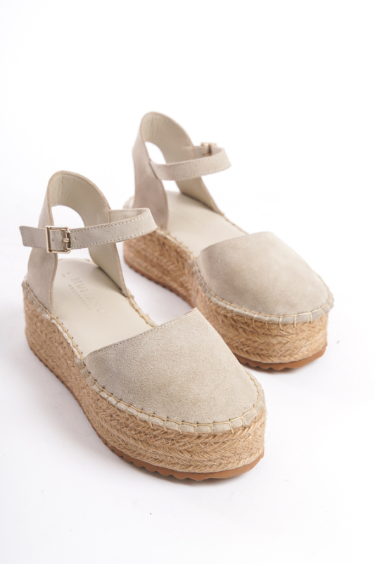 Mubiano Collection Kadın Süet Platform Espadril Bej -MCRGN291-BJ - 1