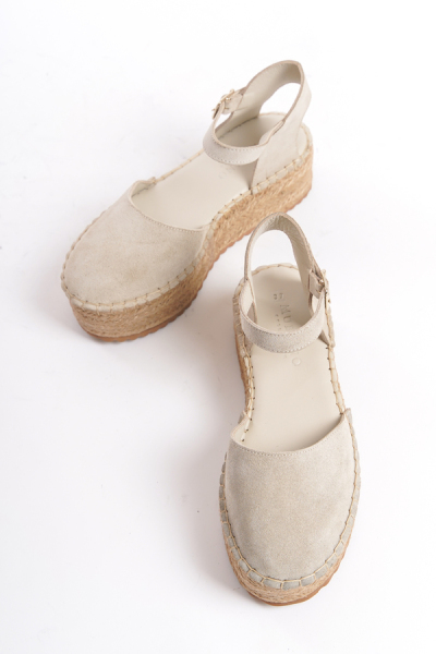 Mubiano Collection Kadın Süet Platform Espadril Bej -MCRGN291-BJ - 4