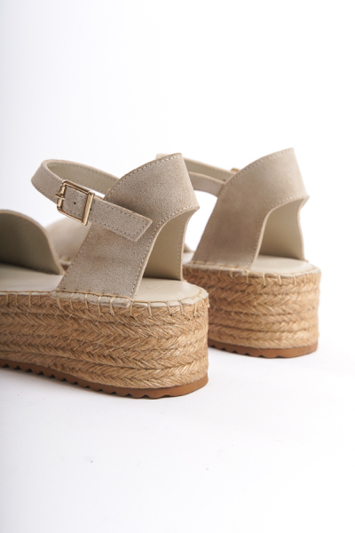 Mubiano Collection Kadın Süet Platform Espadril Bej -MCRGN291-BJ - 6