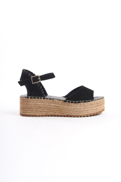 Mubiano Collection Kadın Süet Platform Espadril Siyah -MCRGN290-S - 4