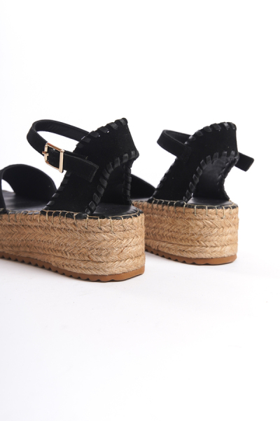 Mubiano Collection Kadın Süet Platform Espadril Siyah -MCRGN290-S - 5