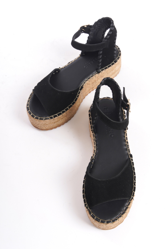 Mubiano Collection Kadın Süet Platform Espadril Siyah -MCRGN290-S - 6