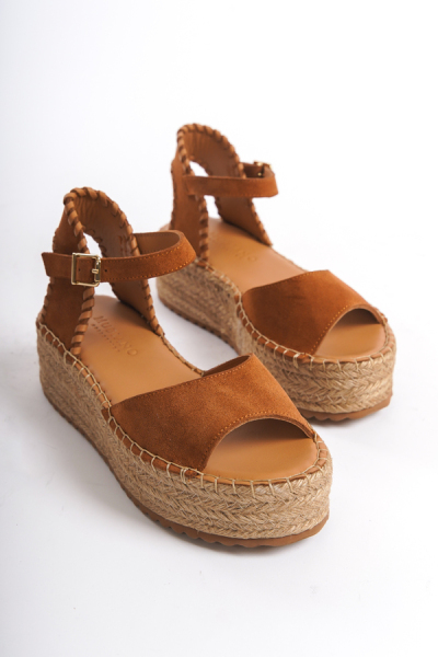 Mubiano Collection Kadın Süet Platform Espadril Taba -MCRGN290-TB 