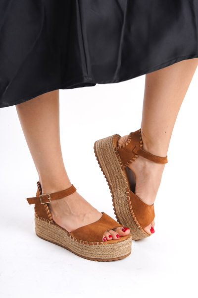 Mubiano Collection Kadın Süet Platform Espadril Taba -MCRGN290-TB - 14