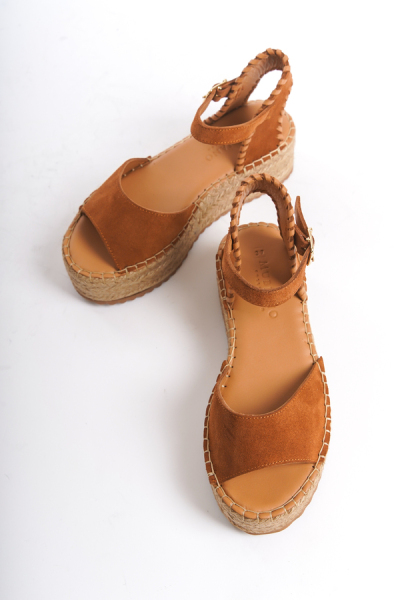 Mubiano Collection Kadın Süet Platform Espadril Taba -MCRGN290-TB - 17