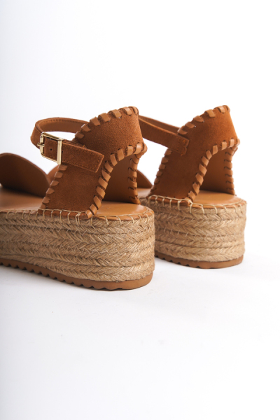 Mubiano Collection Kadın Süet Platform Espadril Taba -MCRGN290-TB - 18