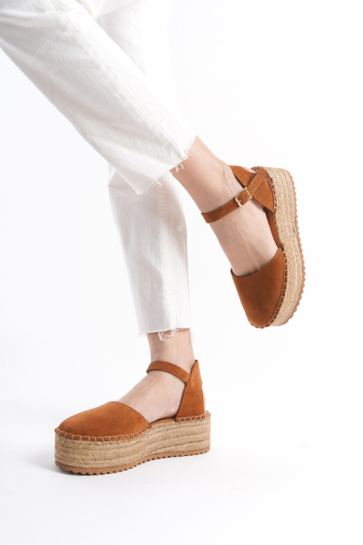 Mubiano Collection Kadın Süet Platform Espadril Taba -MCRGN291-TB 