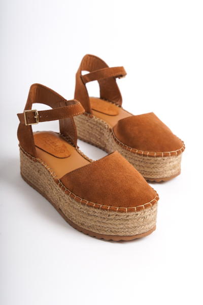 Mubiano Collection Kadın Süet Platform Espadril Taba -MCRGN291-TB - 2