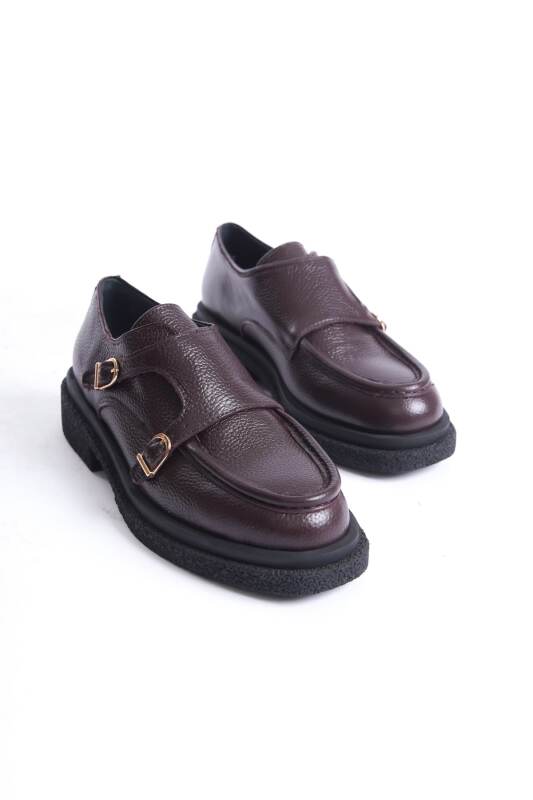 Mubiano Collection Kadın Toka Detaylı Floter Deri Loafer Kahverengi - MCRGN7000 - KH - 2