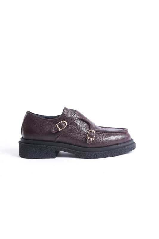 Mubiano Collection Kadın Toka Detaylı Floter Deri Loafer Kahverengi - MCRGN7000 - KH - 3