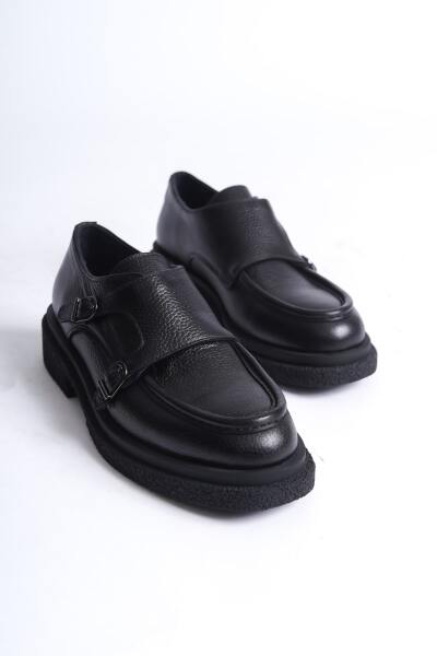 Mubiano Collection Kadın Toka Detaylı Floter Deri Loafer Siyah - MCRGN7000 - S - 16