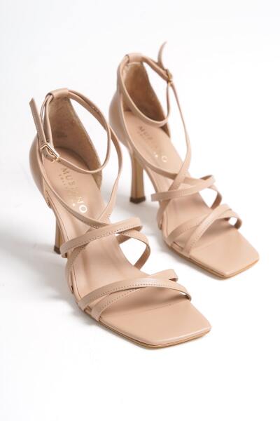 Mubiano Collection Kadın Topuklu Deri Sandalet Nude -MCBRG5736-N 