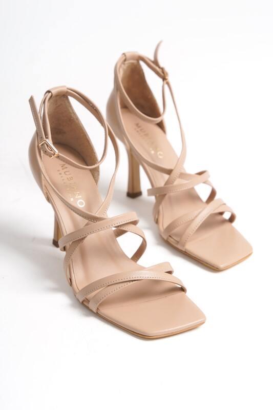 Mubiano Collection Kadın Topuklu Deri Sandalet Nude -MCBRG5736-N - 1