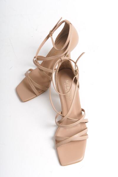 Mubiano Collection Kadın Topuklu Deri Sandalet Nude -MCBRG5736-N - 3