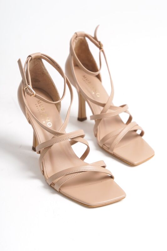 Mubiano Collection Kadın Topuklu Deri Sandalet Nude -MCBRG5736-N - 2