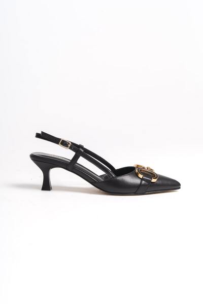 Mubiano Collection Kadın Topuklu Deri Stiletto & Ayakkabı Siyah -MCBRG5793-S - 6