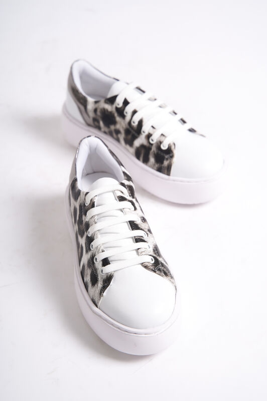 Mubiano MB6303-BC Kadın Kalın Taban Beyaz Çelik Hakiki Deri Sneaker & Spor Ayakkabı - 6