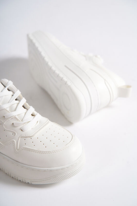 Mubiano MBNK160-BB Kadın Kalın Taban Beyaz/Beyaz Sneaker & Spor Ayakkabı - 9