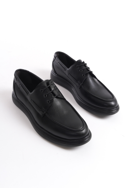 Mubiano MBRGN105-S Siyah Erkek Bağcıklı Loafer - 1