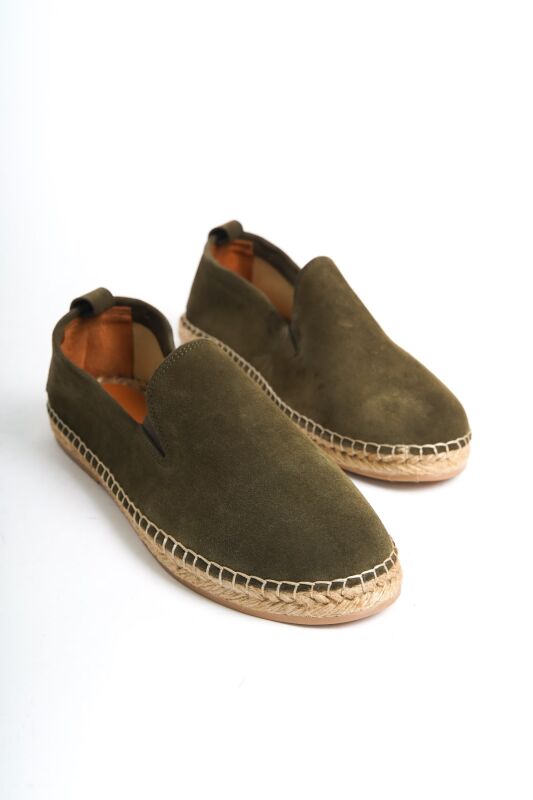 Mubiano Summer Erkek Jüt Taban Haki Süet Espadril & Loafer -MSSR1120-HK - 10