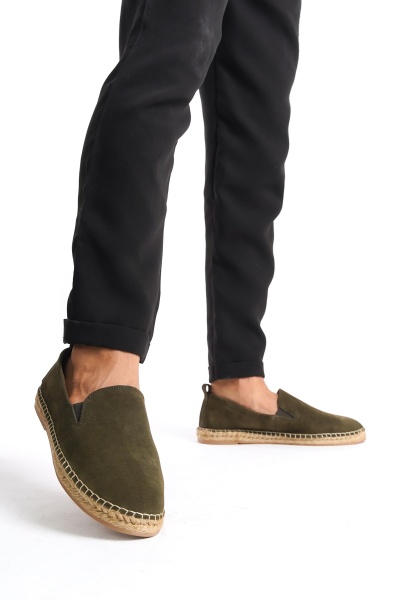 Mubiano Summer Erkek Jüt Taban Haki Süet Espadril & Loafer -MSSR1120-HK - 2