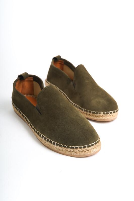 Mubiano Summer Erkek Jüt Taban Haki Süet Espadril & Loafer -MSSR1120-HK - 6