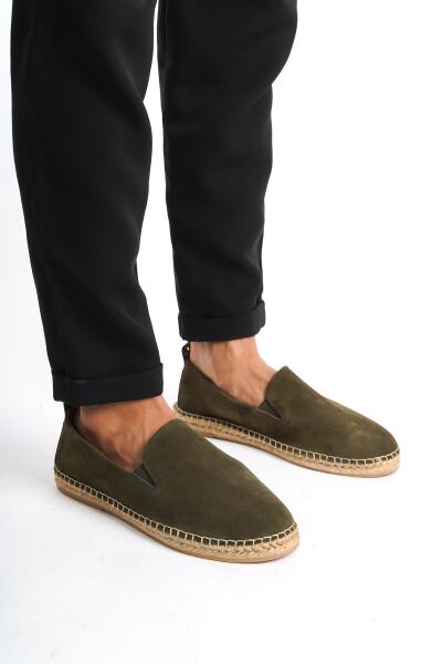 Mubiano Summer Erkek Jüt Taban Haki Süet Espadril & Loafer -MSSR1120-HK - 4